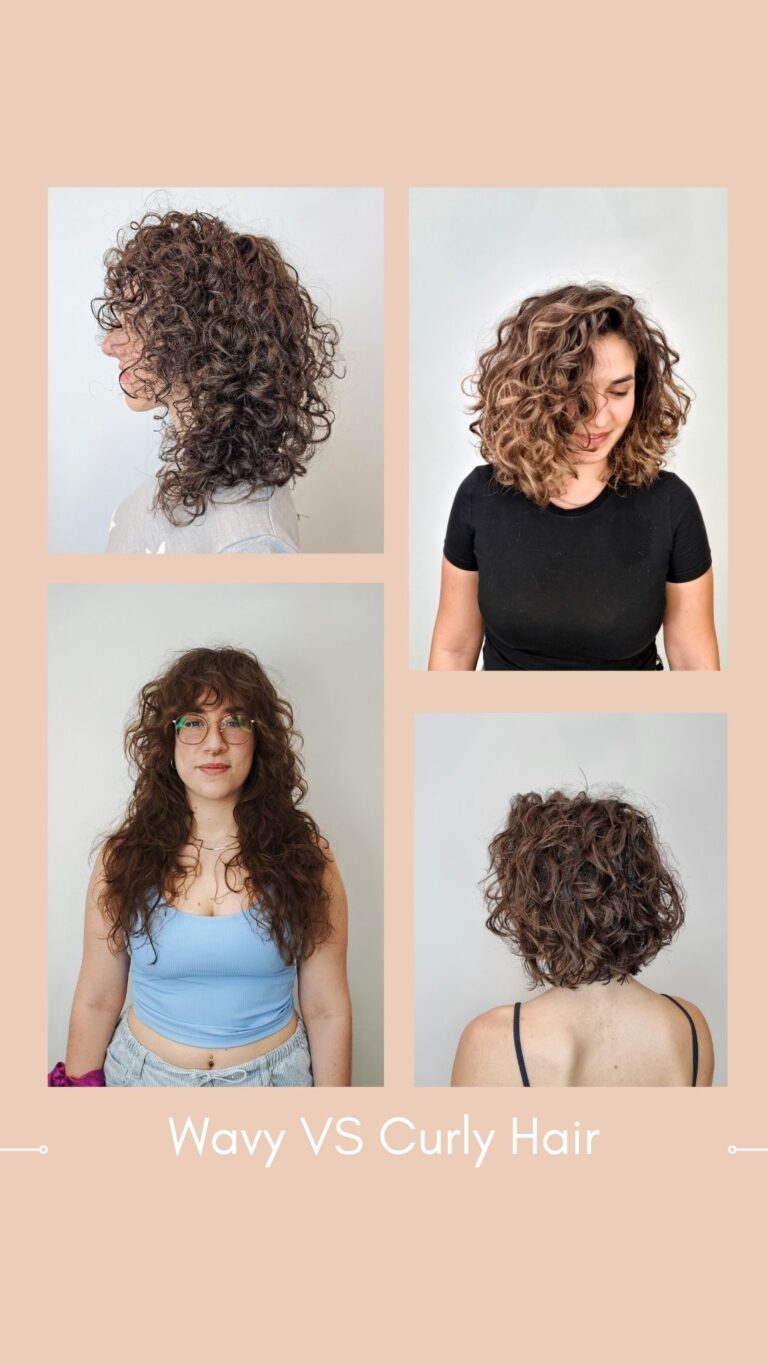 Women with wavy and Curly hair, showing the differences between those hair types
